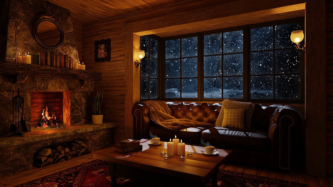 Peaceful evening atmosphere with warm light in a Scandinavian home